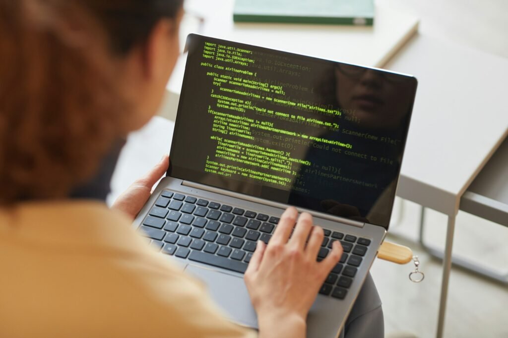 Software programmer at office